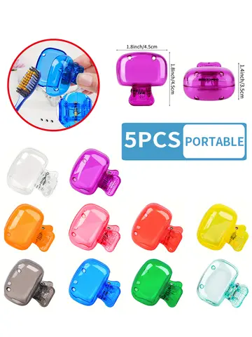 5pcs Household Toothbrush Storage Clip - Portable Travel Toothbrush Dust Protective Cap - Storage Box Portable Toothbrush Head P