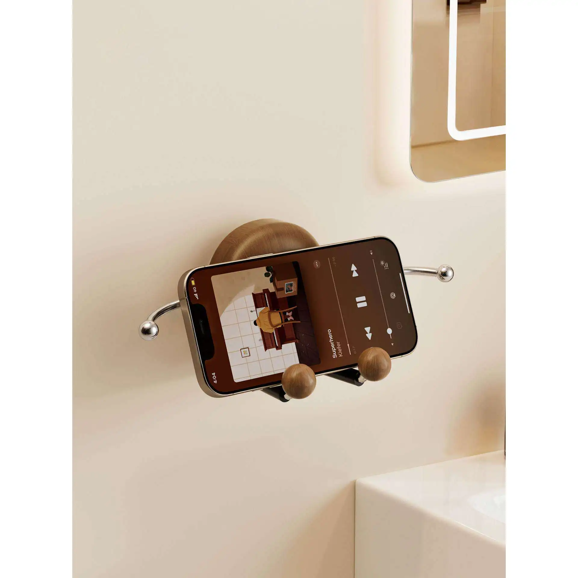 Creative pebble suction cup, bathroom bracket, toilet, no punching, kitchen, mobile phone charging cable, rack.