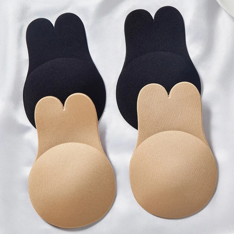 A-D Rabbit Ear Reusable Silicone Invisible Bust Nipple Cover Women Breast Petals Lift Adhesive Strapless Backless Stick on Bra