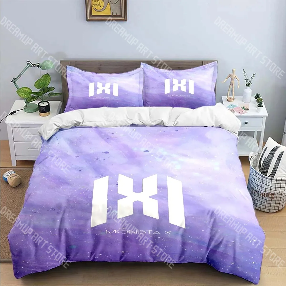 Fashion K-POP Singer M-MONSTAS X Bedding Set Single Twin Full Queen King Size Bed Set Kids Bedroom Duvetcover Sets Bed Sheet Set