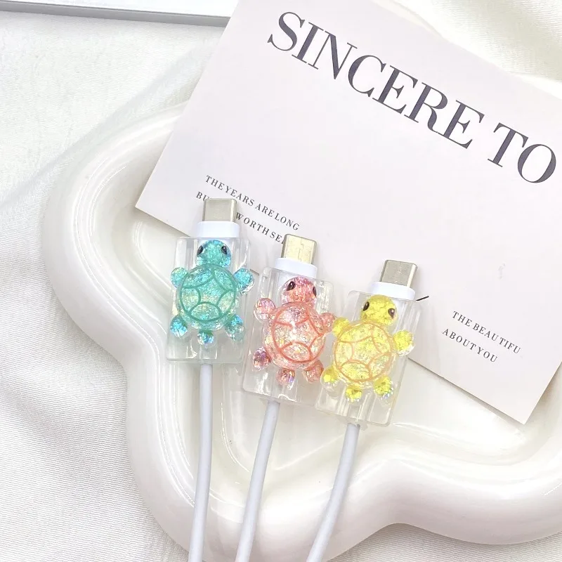 1Pcs Funny Turtle Silicone Charger Cable Protector Sleeve Cable Holder Clip Anti-break Transparent Cord Cover Wrap image 2