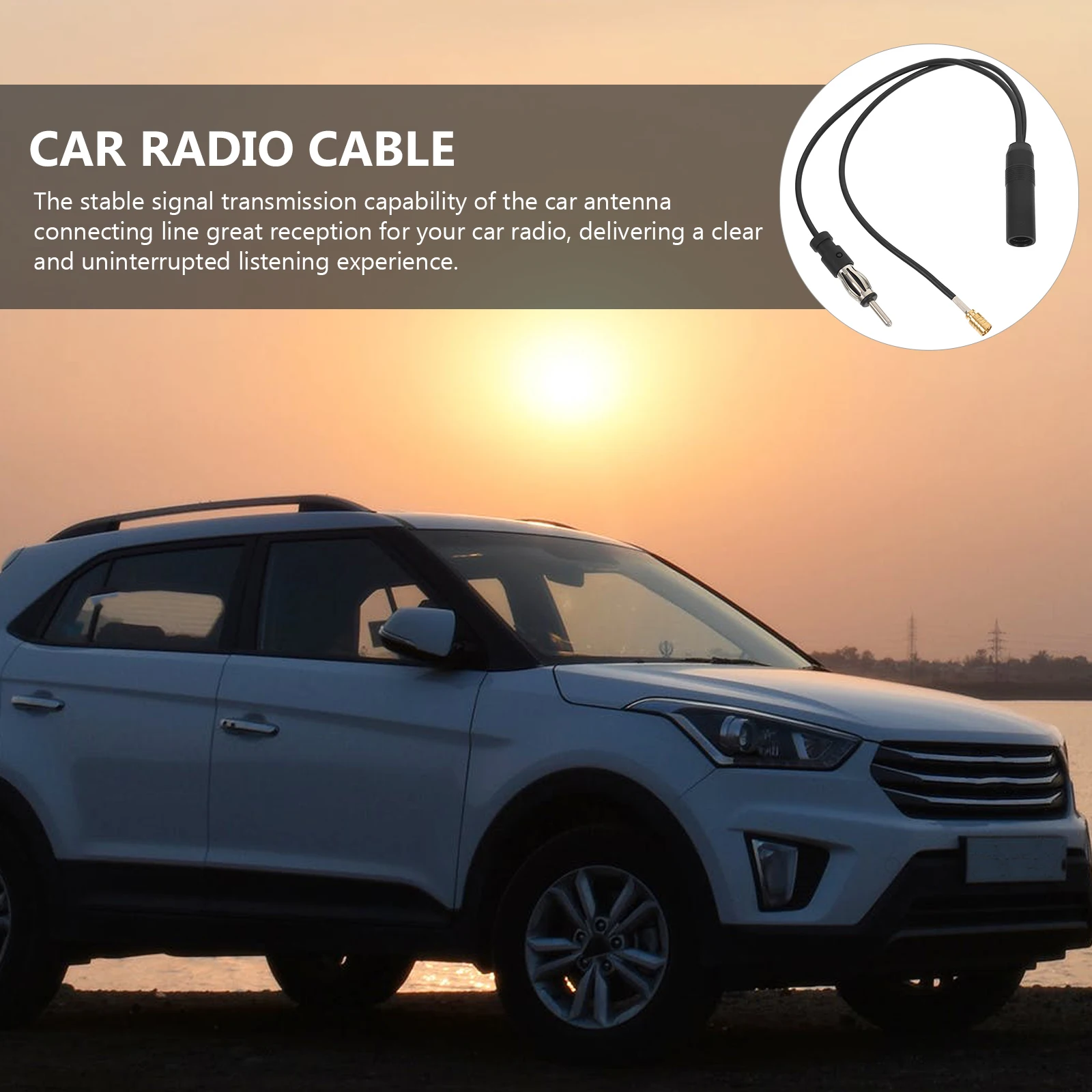

Radio Adapter Cable Extension Plastic Connecting Line for Car Truck Car Radio Universal Cable FM Signal Transmission