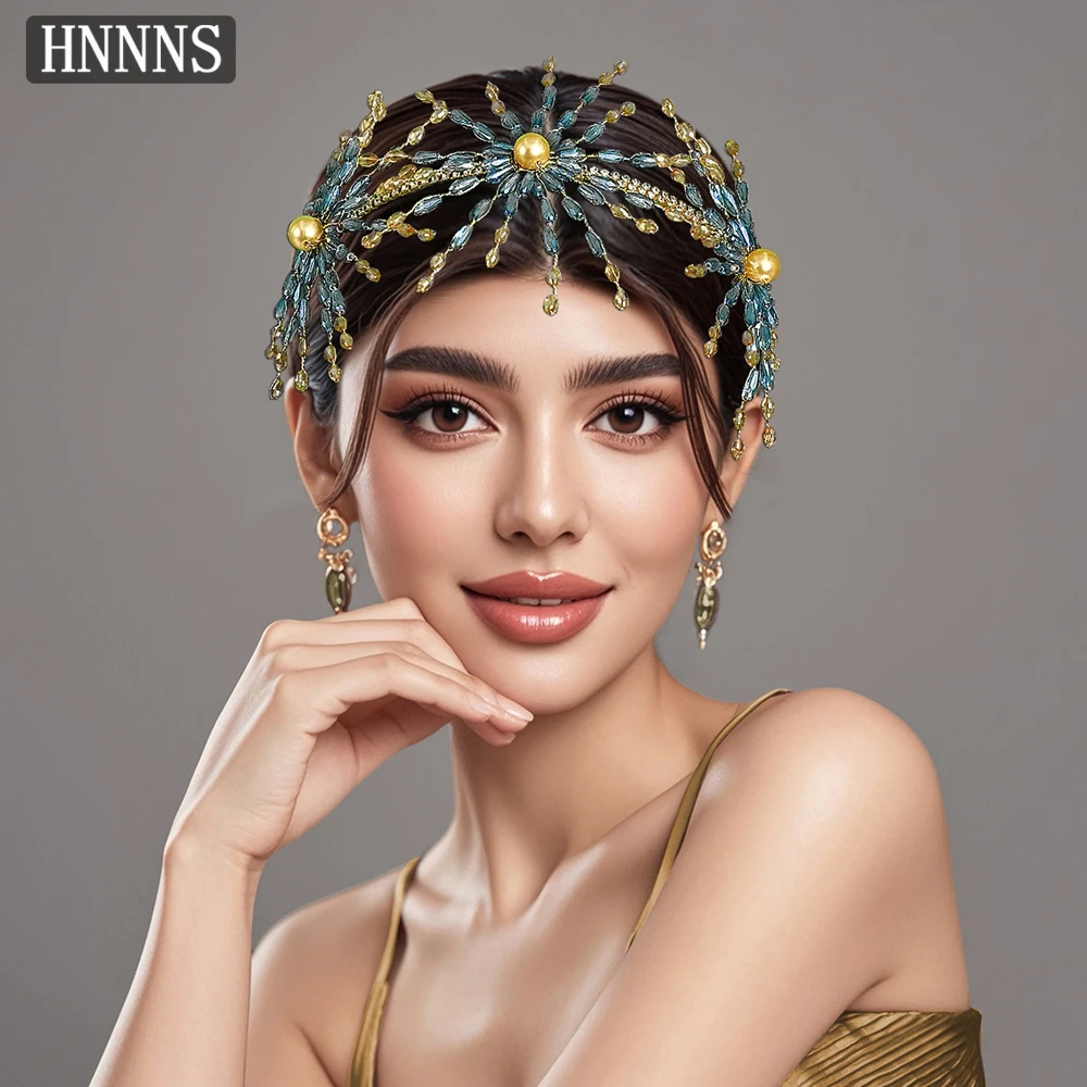 

TOPQUEEN Bridal Wedding Bead Headband Handmade Woven Snowflake Delicate Ladies Banquet Dance Party Hair Accessories YXA299