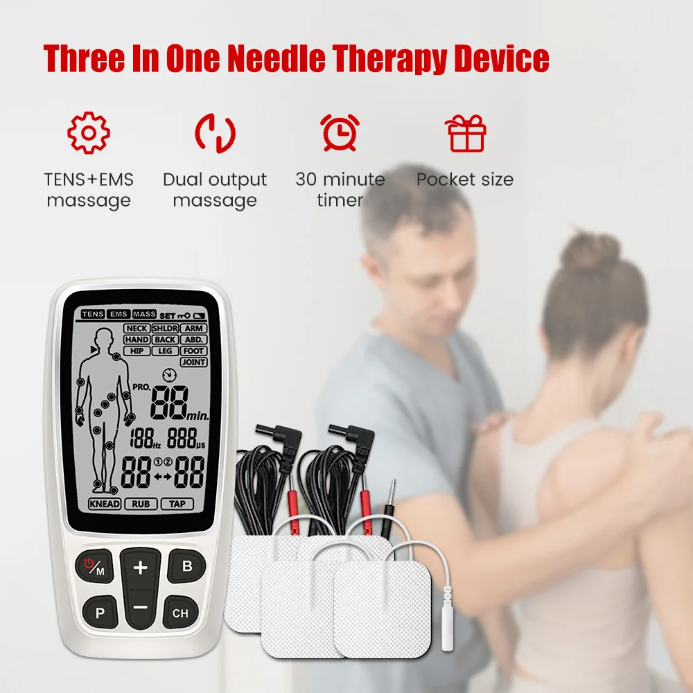 Professional EMS Muscle Therapy Stimulator Tens Unit Acupuncture Meridian Physiotherapy Pulse Abdominal Back Body Massager Tools