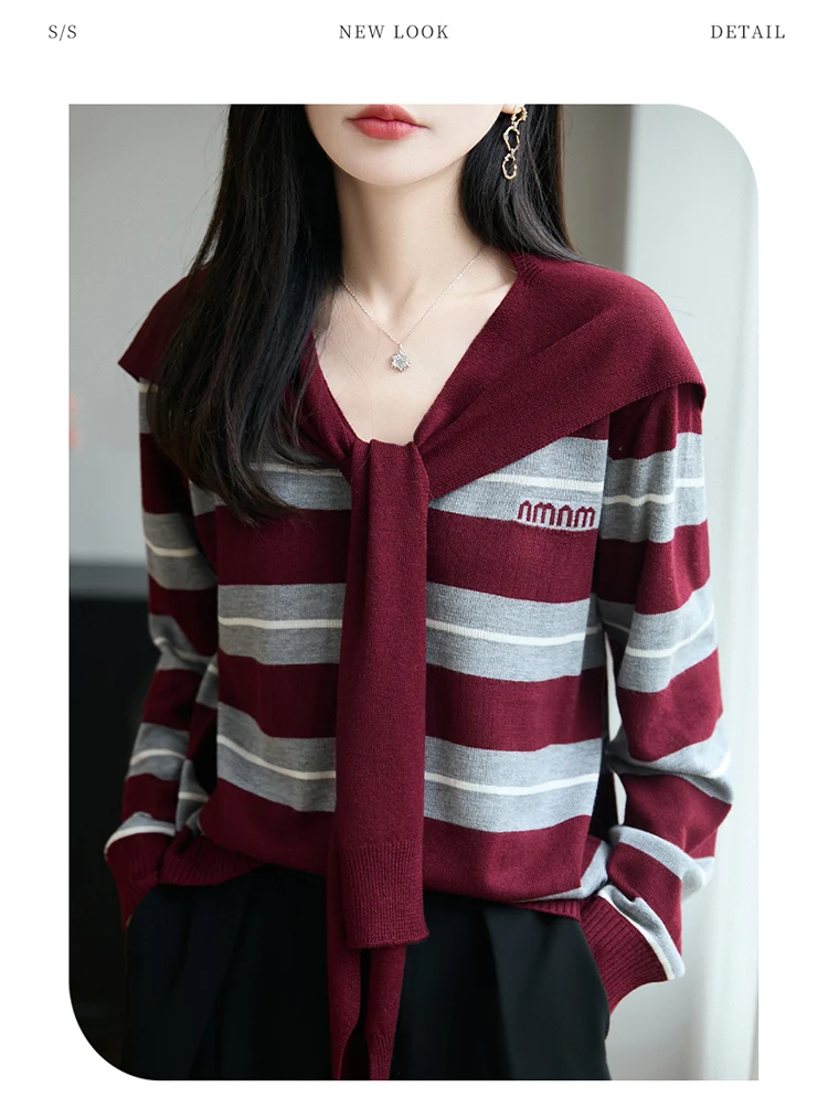 Outlet Sle Color Blo rayas de punto oulder Wrap Cardigan suéter de mujer Jaet Casual suelto ajuste suave V-Ne Long Sve