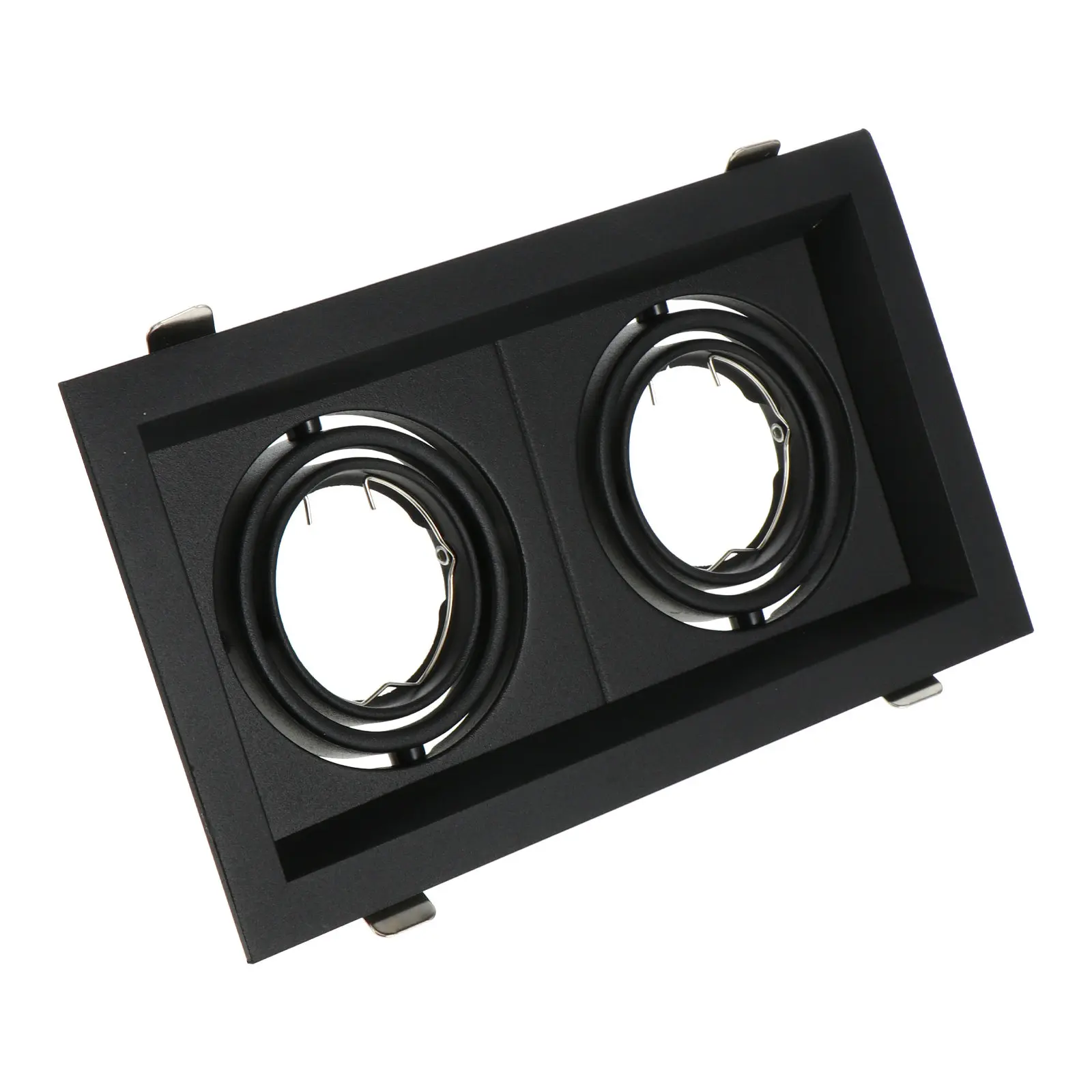 

1Pcs LED Ceiling Spotlight Trim Ring Dual Head Adjustable Aluminum Alloy Plastic Mounting Frame Compatible Mr16 Gu10 for Home