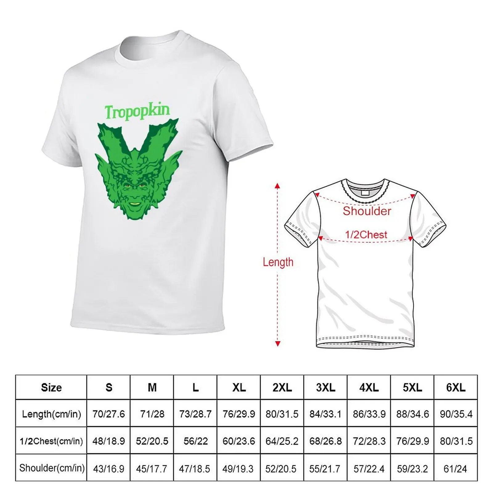Tropopkin T-Shirt summer shirt baggy shirts anime clothes mens white t shirts