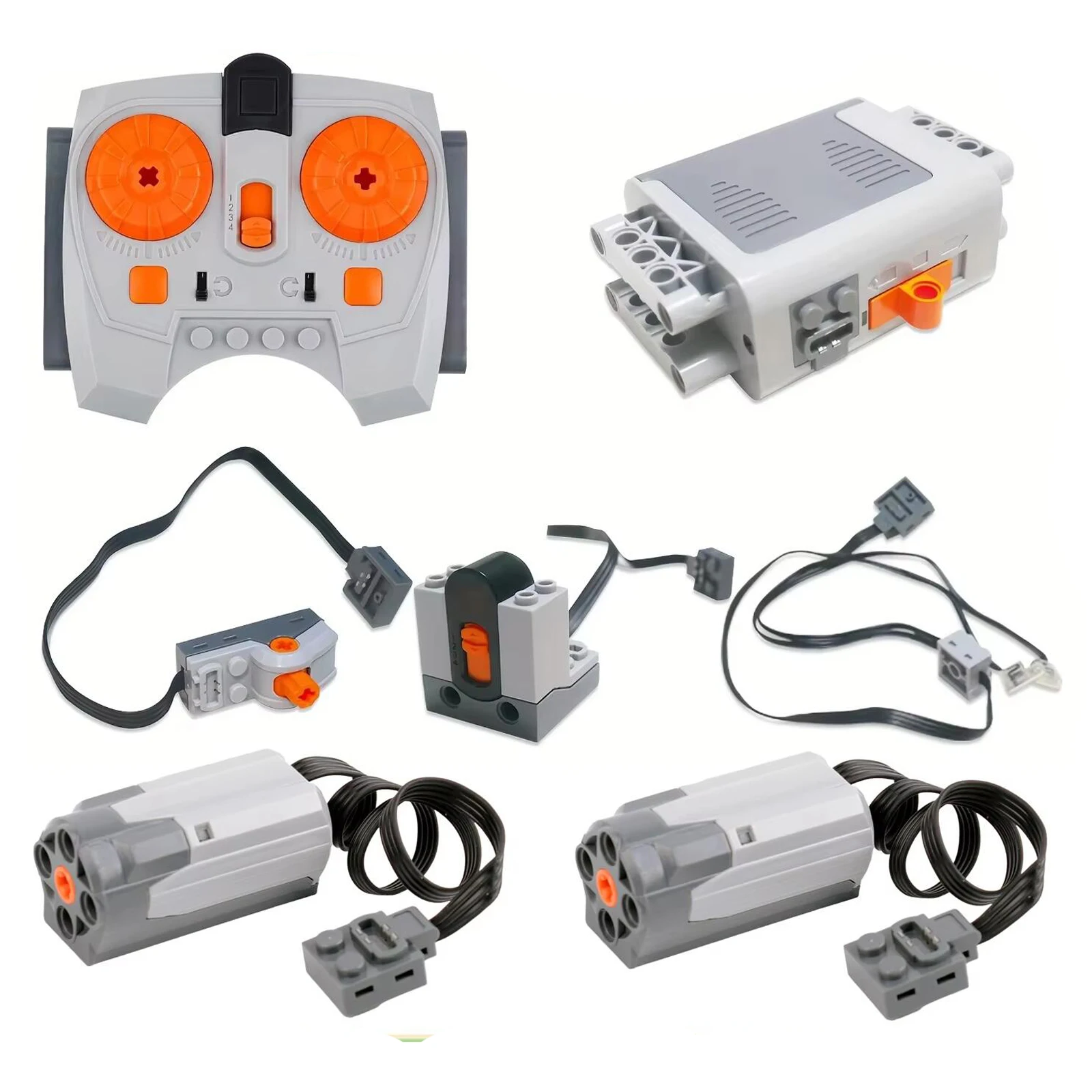 

7-in-1 Building Blocks Motor Kit with Wireless Remote Control LED Light Receiver for Educational Robotics STEM Learning