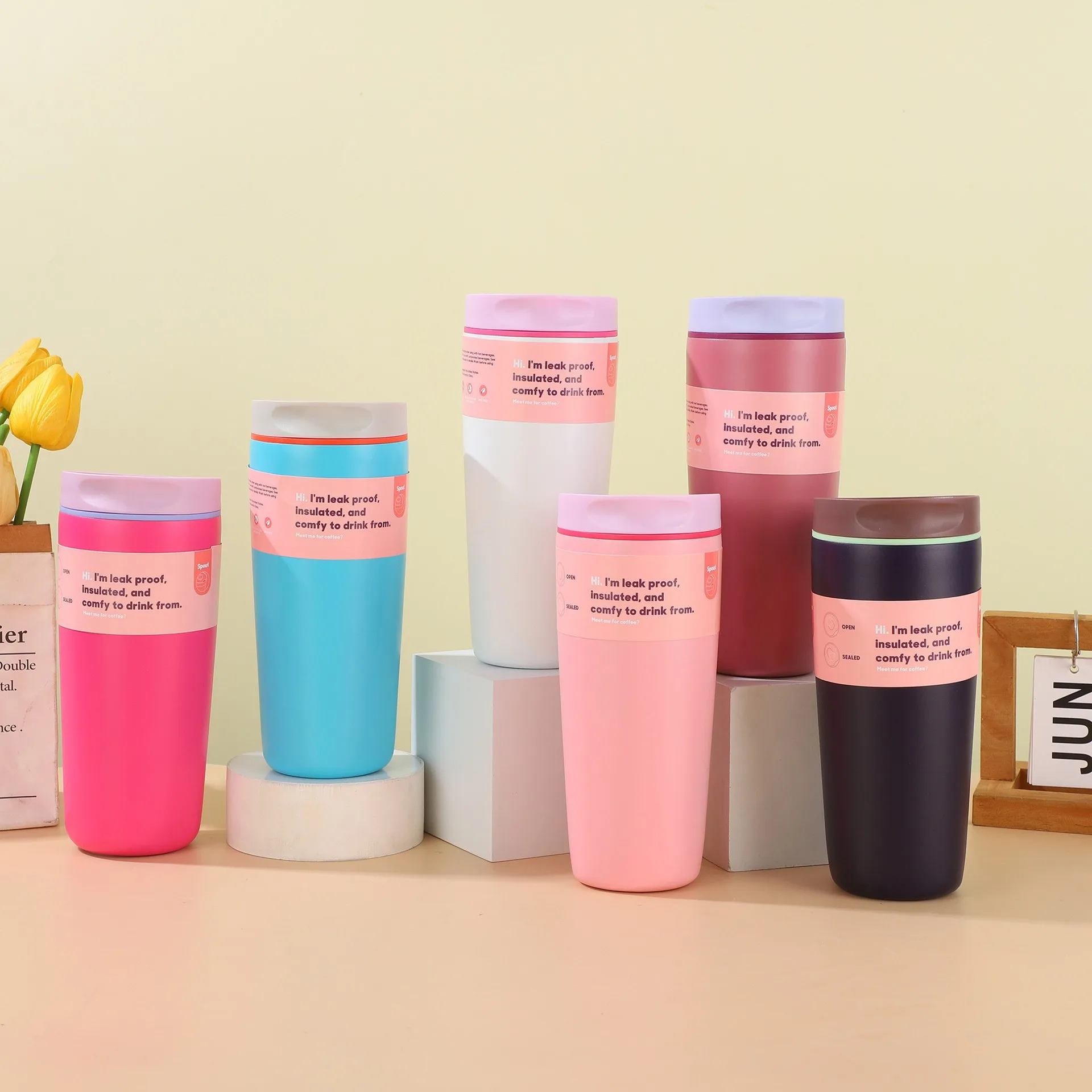 Caneca Térmica a Vácuo em Aço Inoxidável 304 - Elegante, à Prova de Vazamentos, Portátil para Bebidas Quentes/Frias - Uso em Escritório e ao Ar Livre, Presente de Aniversário
