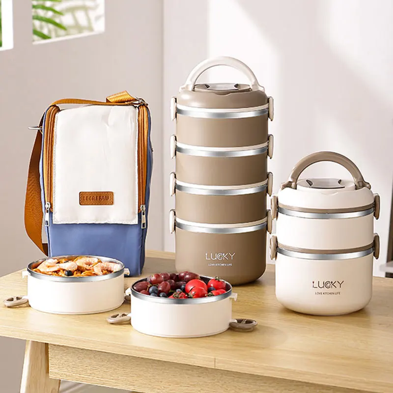 

Stainless Steel Leak-Proof Lunch Box Thermal For Kids Picnic Bento Box Office Workers School Tableware Storage Food Contain