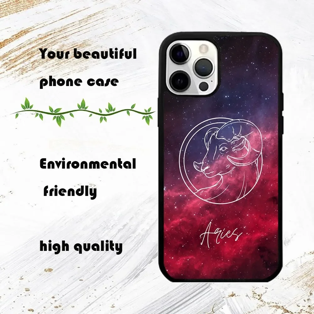 Constellation ARIES Phone Case For iPhone 16 15 14 13 12 11 Pro Max Plus Mini PC Fashion mirror phone case