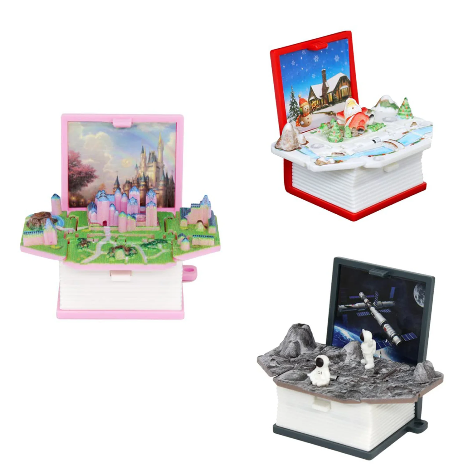 Christmas, 3D folding book puzzle toys, innovative style decompression toys that can be used as small pendants