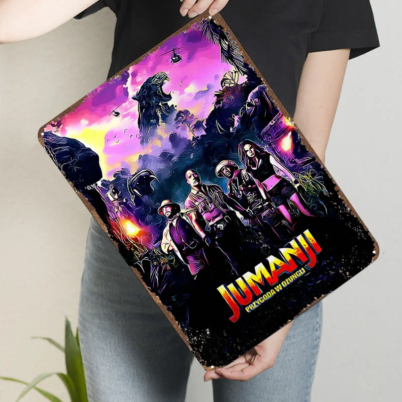 Jumanji مرحبا بكم في يونيو ملصق لعبة صفيح تسجيل ألعاب غرفة الديكور علامات معدنية مخصصة لتزيين غرفة الألعاب #3