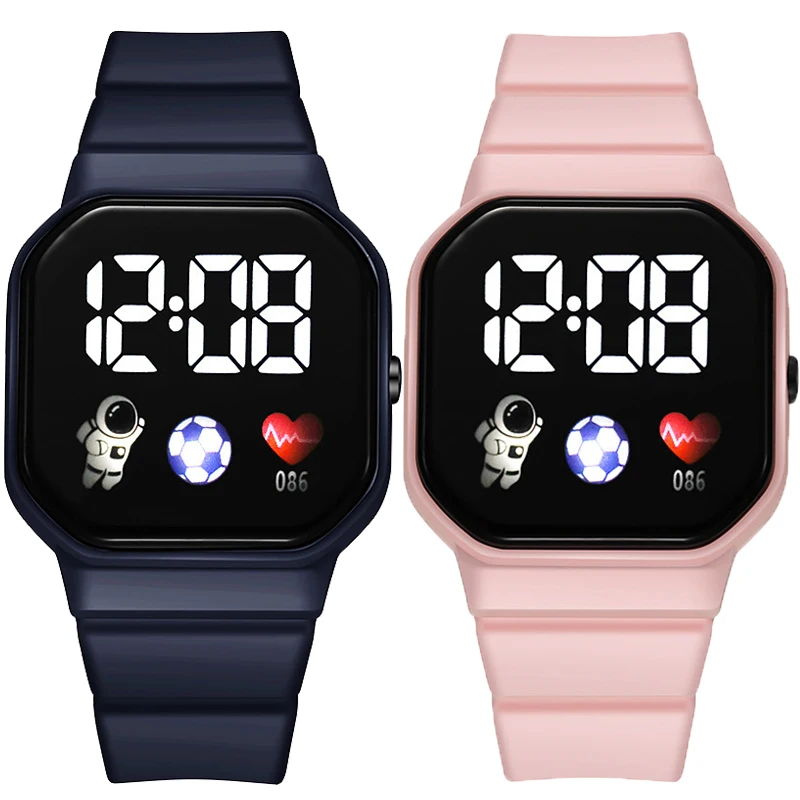 Kids Watch Sport LED Digital Watches Football Silicone Strap Waterproof Electronic Wristwatch for Children Boys Girls Gifts