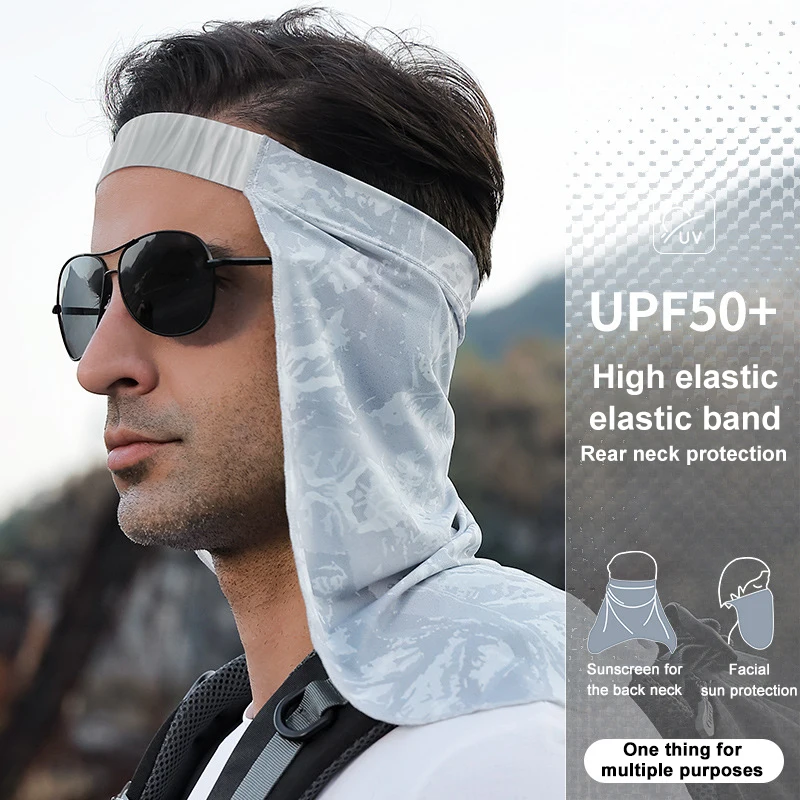 Sunscreen Hat Curtain Men Sun Shade Breathable Neck High Mask Outdoor Fishing Riding UV Ice Silk Summer