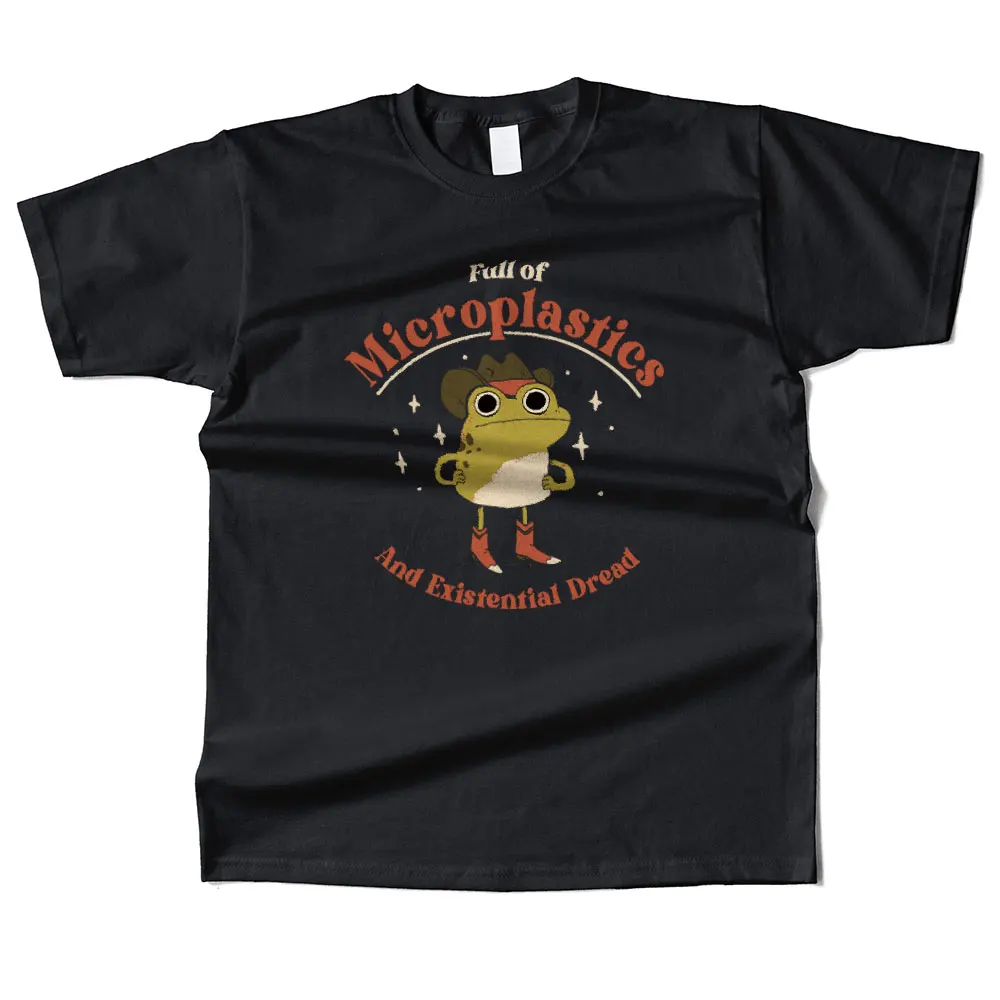 

Mens Cotton Full of Microplastics Graphic High Quality T Shirt Street Casual Style Tee for Men and Women