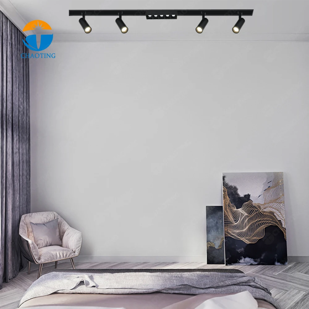 

TUYA WIFI APP Dimming And Color Changing LED Magnet Track System Ceiling Light Surface Mounted Magnetic LED Track Light