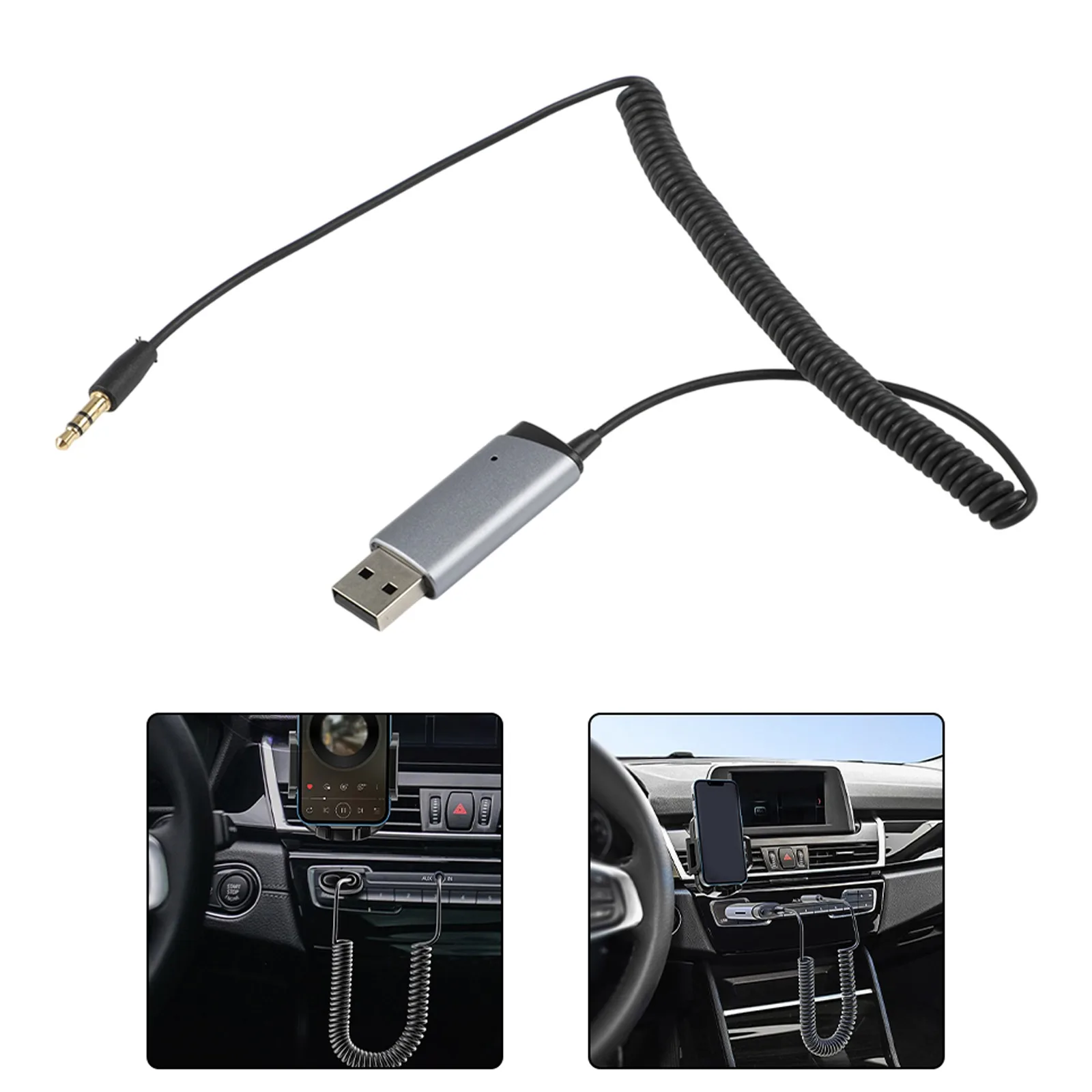 Condução no carro entretenimento dongle de áudio sem fio multi-função adaptador de controle de música receptor estéreo construção de liga de zinco