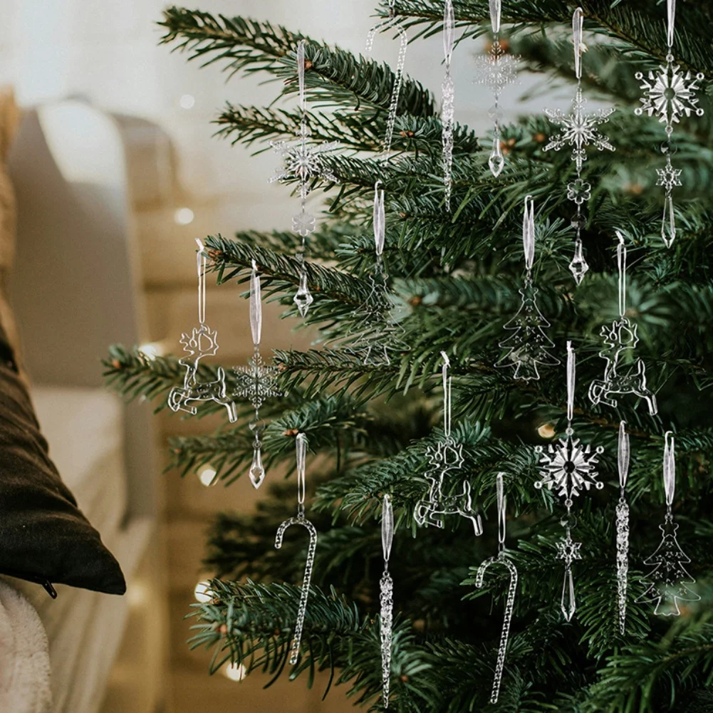 

Icicle Drop Ornaments Christmas Ornaments Acrylic Material Complete Set Elegant Design Seasonal Use Unique Style