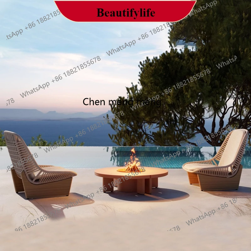 

G153 Outdoor sofa rattan courtyard furniture waterproof homestay model room hotel villa leisure combination