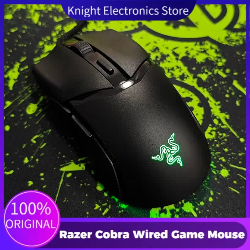 

Игровая мышь Razer Cobra, проводное соединение, 8500 точек на дюйм, легкий и компактный дизайн, погружные красочные световые эффекты для игр/офиса