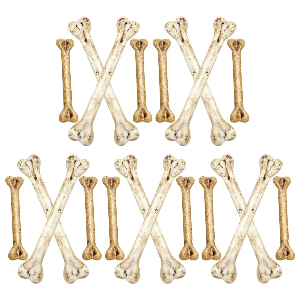 

20 Pcs Fake Bone for Halloween Plastic Decor Charm The Outfit Outdoor Pendant DIY Small Bones Model Props Ornaments