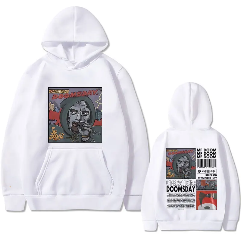 Mf Doom Operation Doomsday Print Hoodie Men's Casual Loose Hooded Sweatshirt Man Hip Hop Rapper Hoodies Men Oversized Streetwear