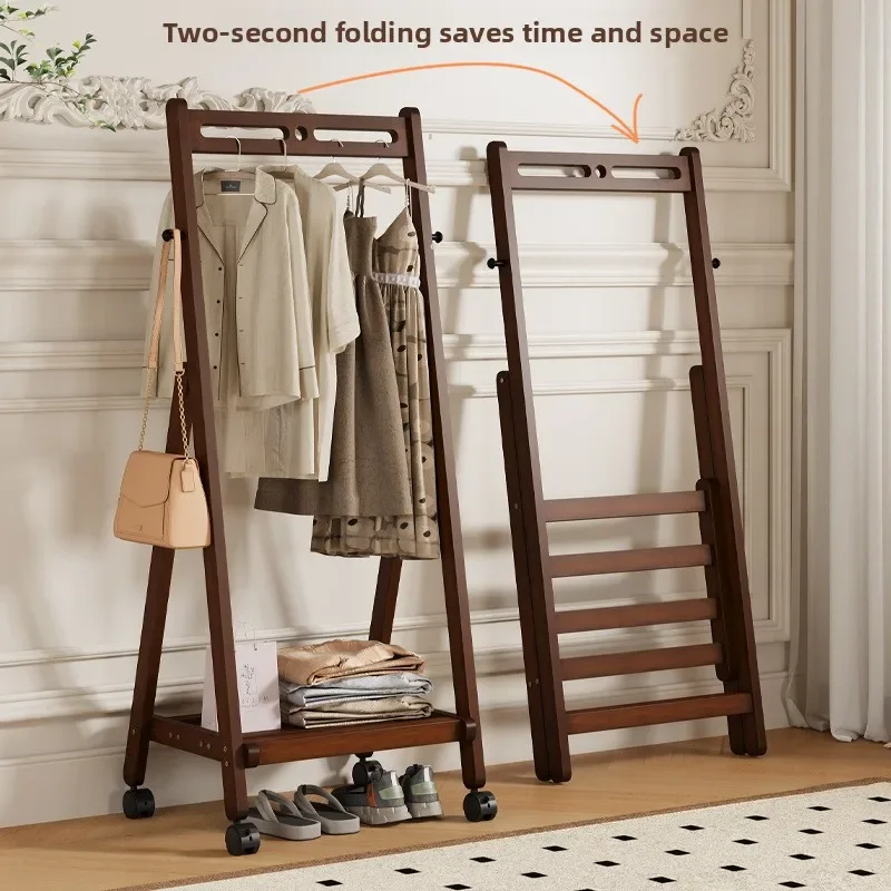Multi-functional Bedroom floor coat rack Hanging hanger behind door Drying clothes rack Foldable