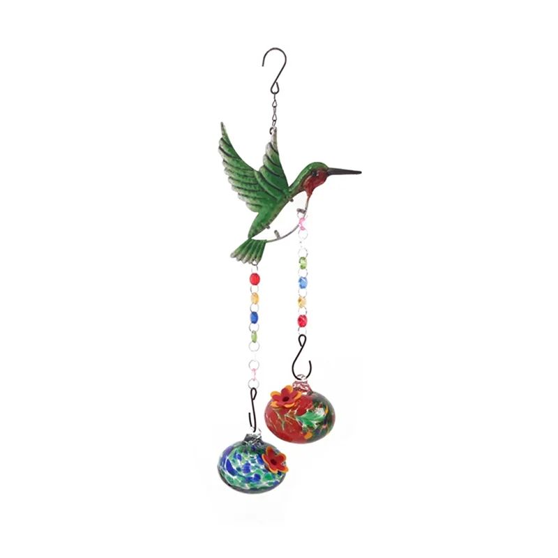 

Versatile Charming Wind Chimes Hanging Bird Feeder With Flower Shape Feeding Ports