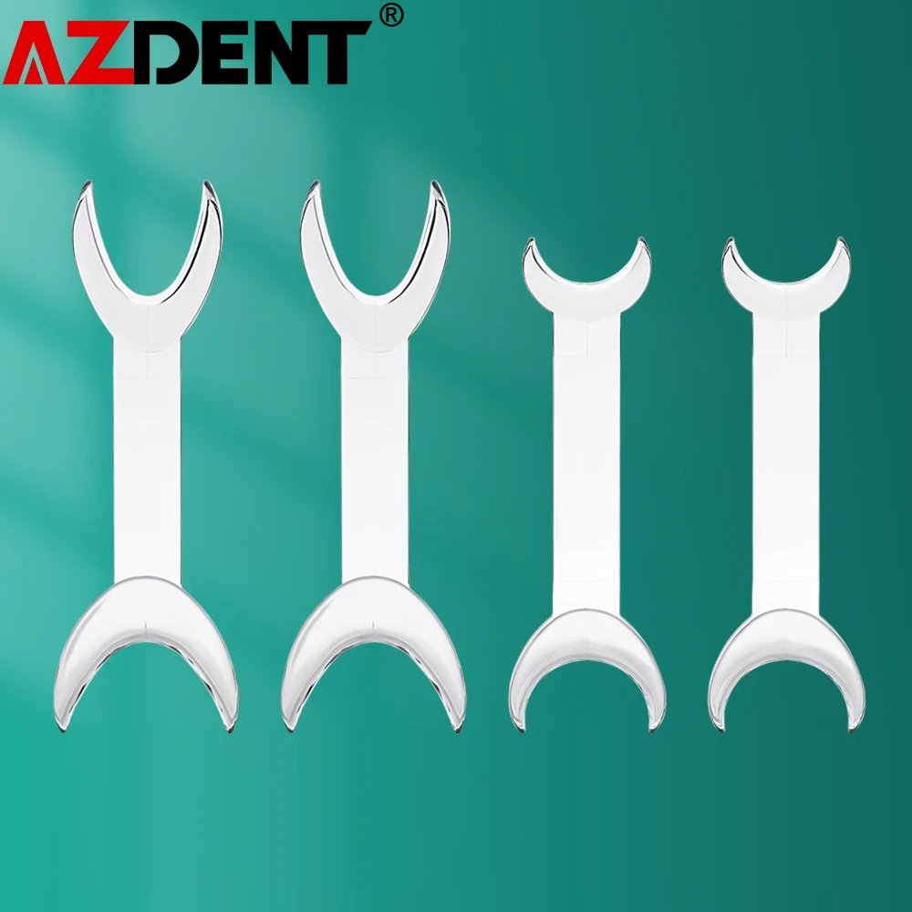 AZDENT 4pcs Black/Transparent T-Shape Mouth Double Head Retractor Mouth Opener Orthodontic Teeth Mouth Opener Dentist Tool