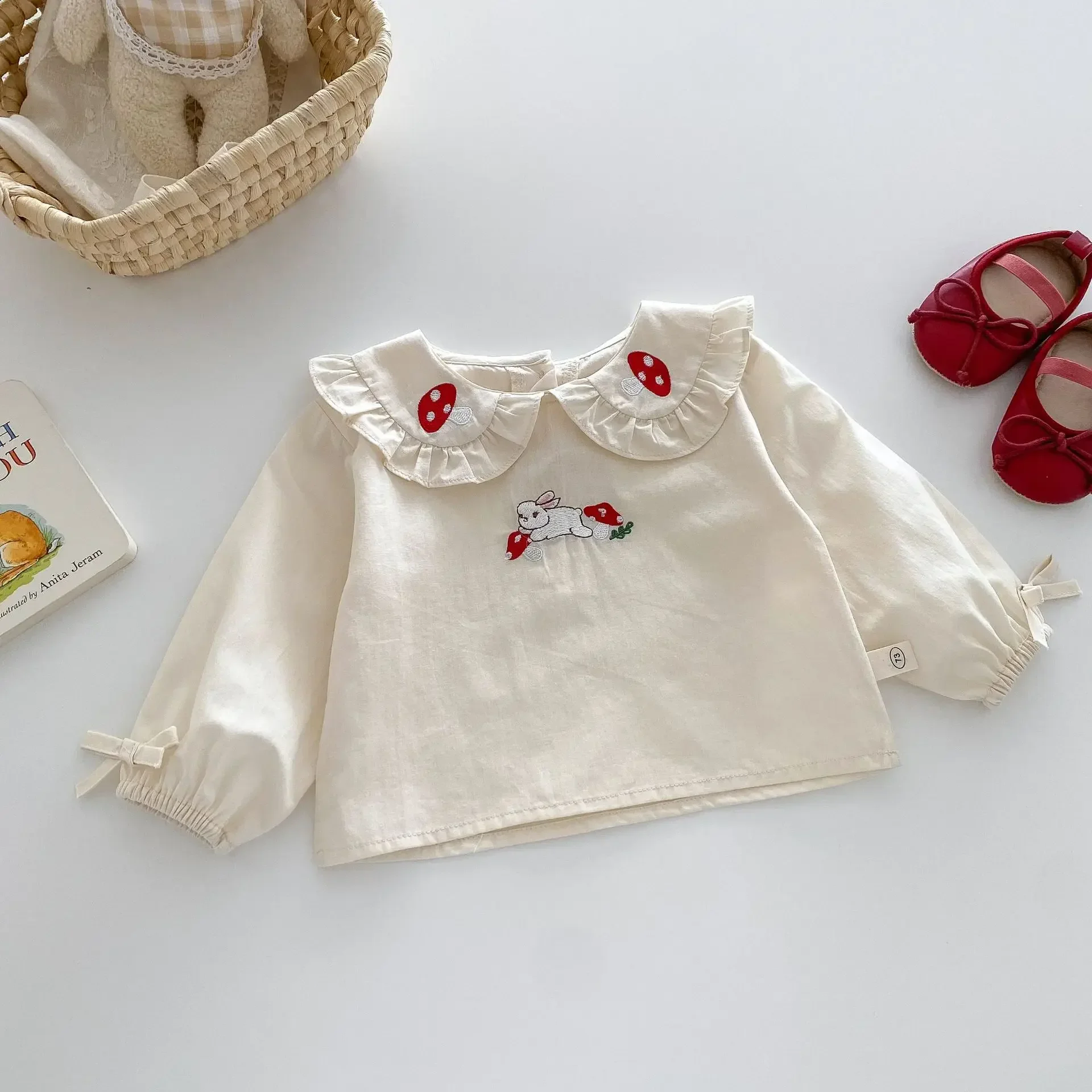 4135 Toddler Baby Girls Rabbit Blouse and Denim Skirt Suspender Skirts for Newborn Baby Clothes Set 2pc