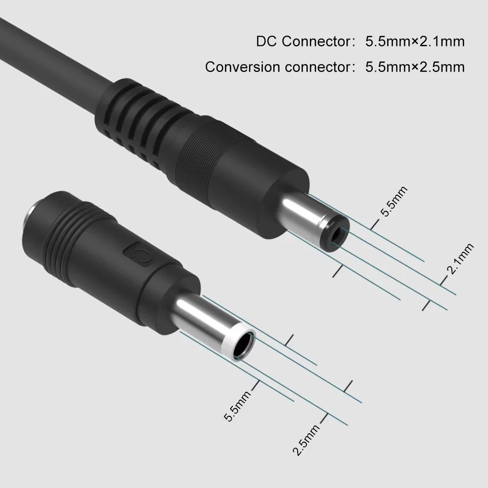 ALLPOWERS Solar Extension Cable 1.5M 16AWG with 5521 solar Connectors DC 5.5mm x 2.1mm Solar Adapter for Solar panel Generator