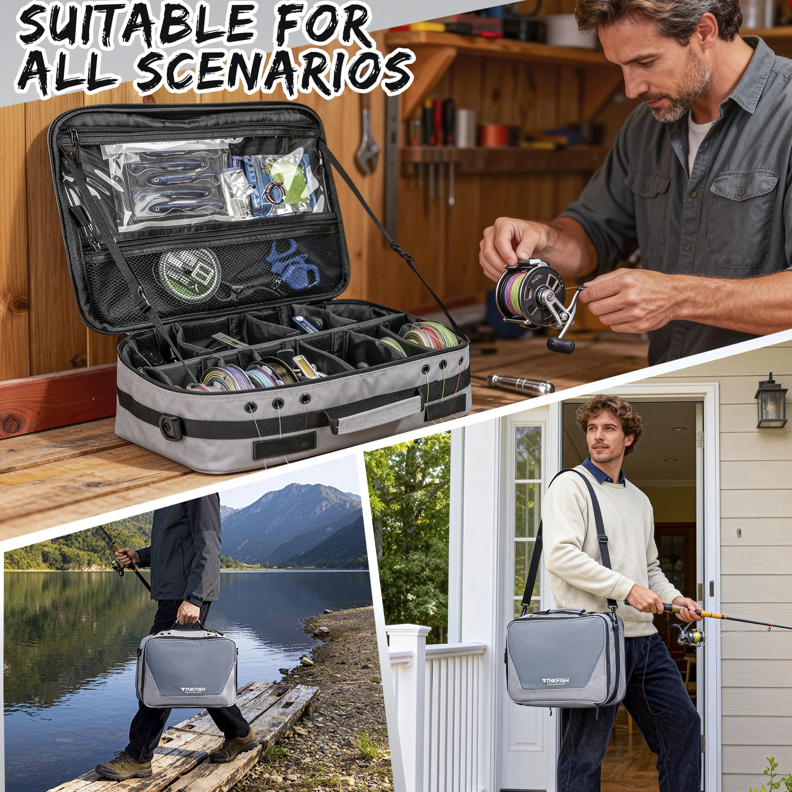 Estuche portacarretes THKFISH – Organizador ajustable multibolsillos