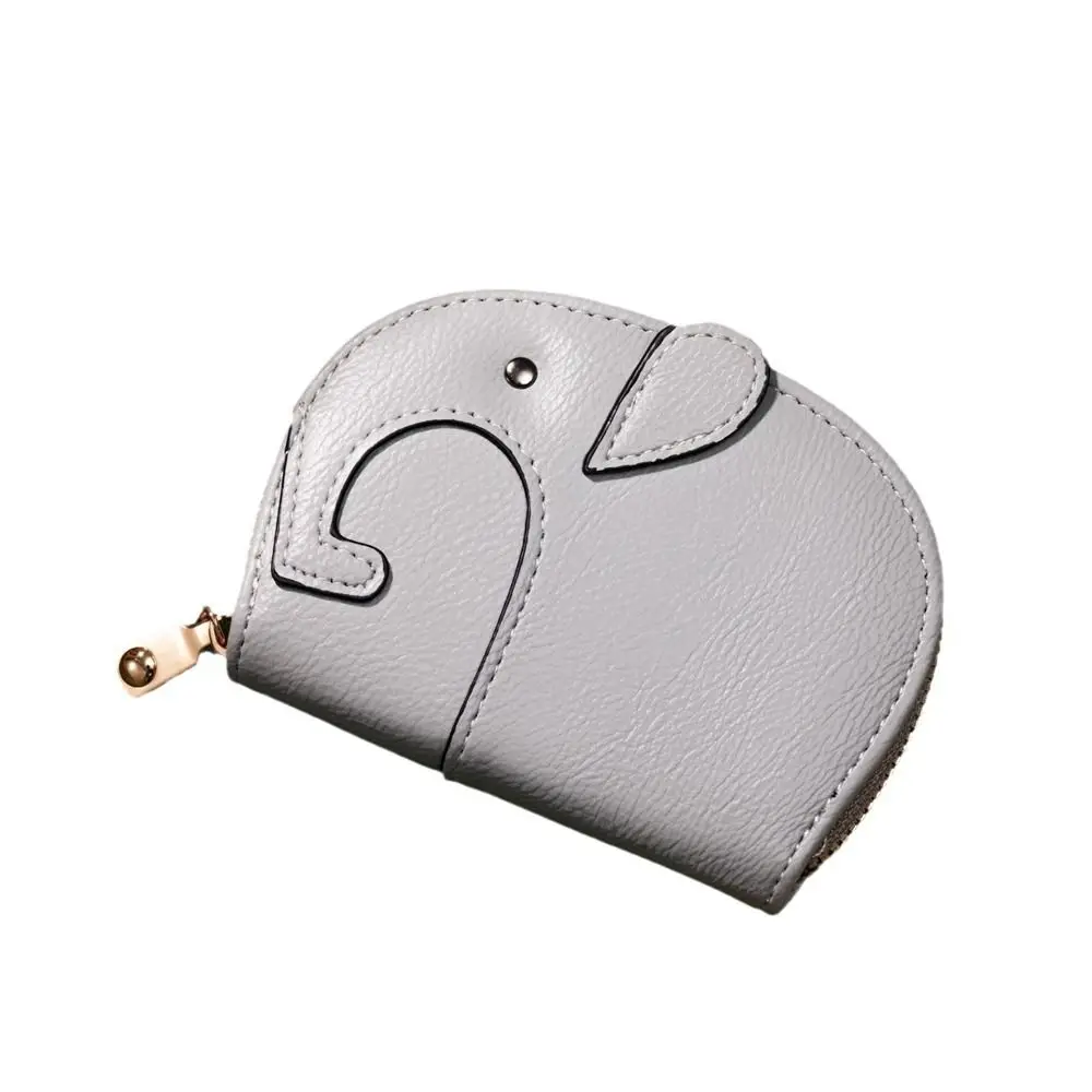 

Fashion PU PU Leather Purse Zipper Card Bag Elephant Wallet Cute Multiple Card Slots Card Holder Male