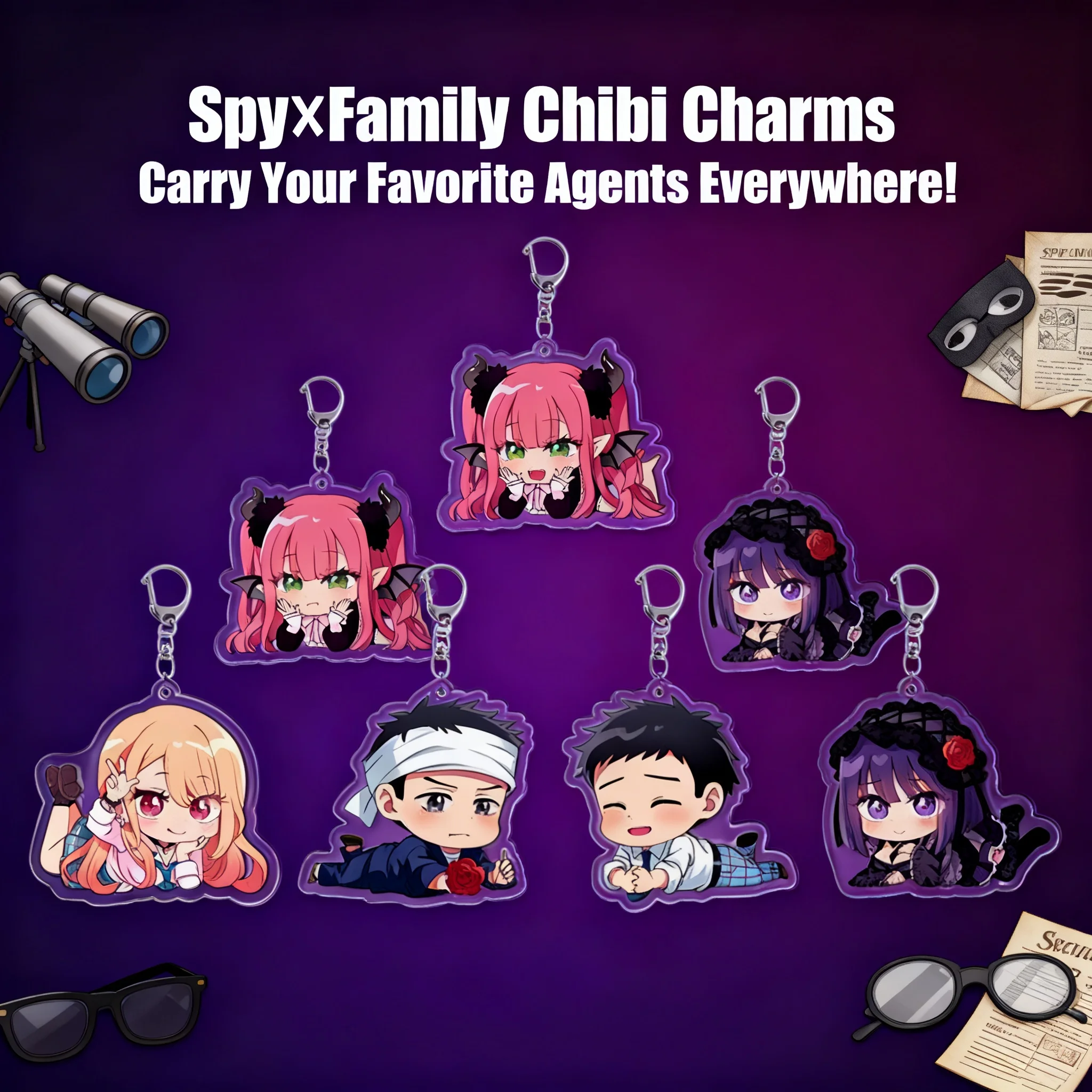 

Акриловый двусторонний брелок Spy x Family с Ллойдом Форджером, аниме-атрибутика, подвеска, аксессуар