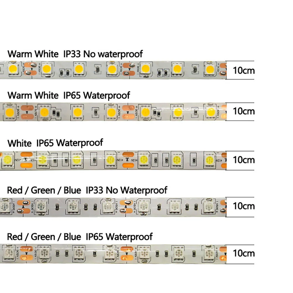 

5 м/упак. SMD более яркая, чем 5050 светодиодная лента SMD, 12 В постоянного тока, 60 светодиодов/м, декоративная лента для дома, белая, синяя, красная