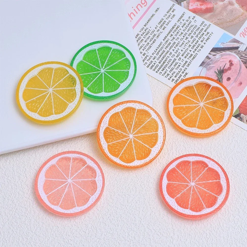 5PCS Lemon Slices Series Miniature Flat Back Resin Cabochons For Hairpin Scrapbooking DIY Home Decor Craft Accessories