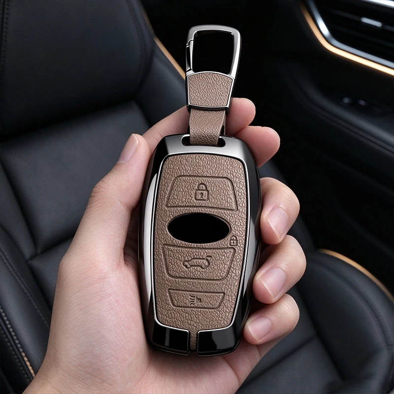 3 4 Buttons Zinc Alloy Leather Car Key Cover for Subaru Legacy XV Forester Outback BRZ SIT Protect Shell Accessories