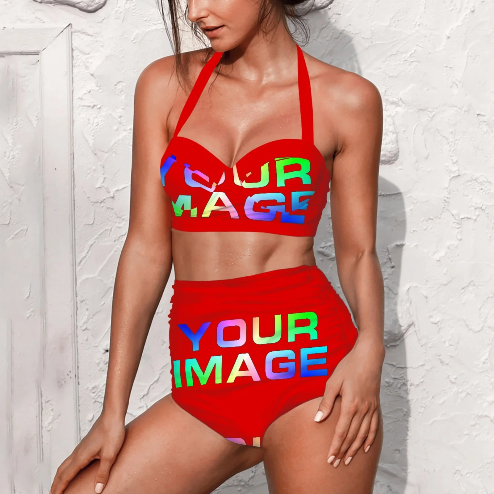 Bikinis Push Up Swimsuits Women Swimwear For Female Beach Bathing Suits High Waist Bikini Set Pool Bather Custom Print On Demand