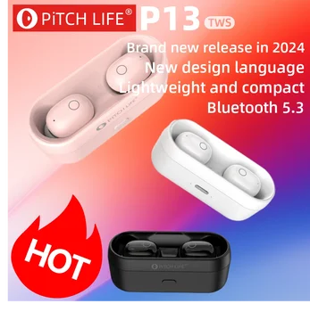 P13 PiTCHLIFE TWS 블루투스 5.3 헤드셋, 무선 인이어 스테레오, 소음 감소, 스포츠 헤드셋, 마이크 헤드셋 포함