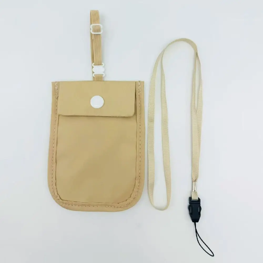 Solid Color Hidden Bra Wallet Anti-theft with Adjustable Elastic Strap RFID-Blocking Money Pouch Portable Ultra-thin
