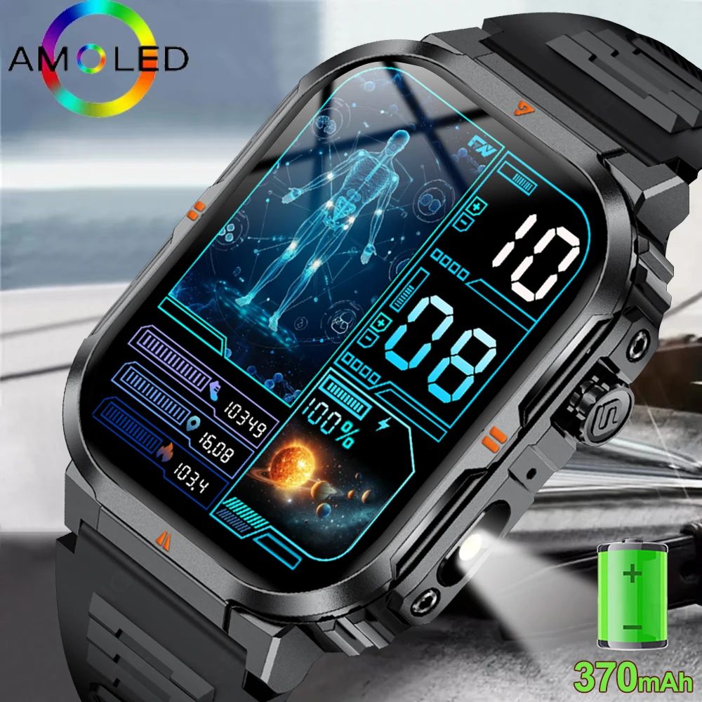Lige novos homens relógio inteligente lanterna 2.01 "hd tela grande bluetooth chamada esporte à prova dwaterproof água relógios monitor de saúde smartwatch feminino