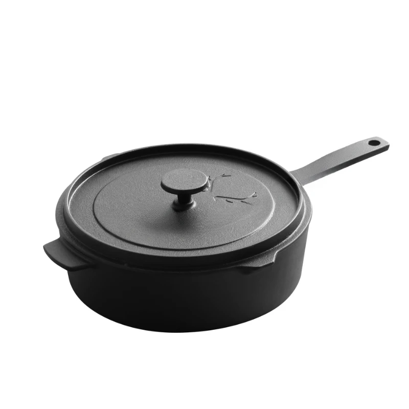 

Pan frying pan cast iron deep frying pan uncoated household steak frying outdoor fried pancakes 26cm