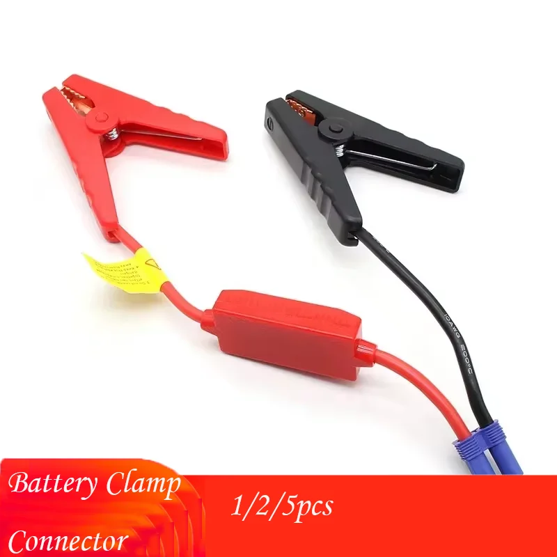 

1/2/5pcs Battery clip Connector Emergency Jumper Cable Clamp Booster Battery Alligator Clips for Universal 12V Car Starter Jump