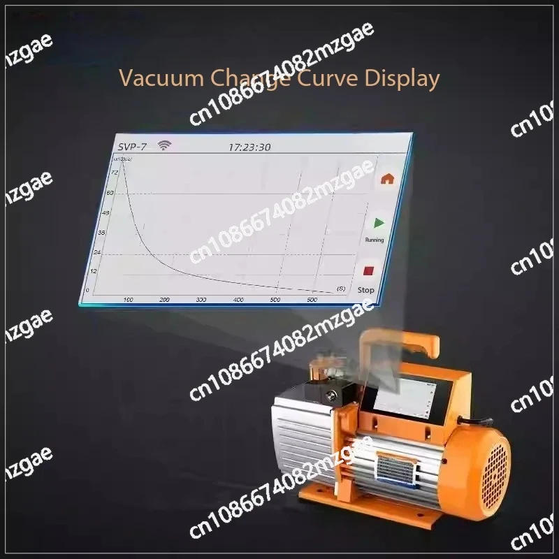 

Two Stage Vacuum Pump with Smart Touchscreen HVAC Control Data Logging App Storage and CFM Rotary Vane System