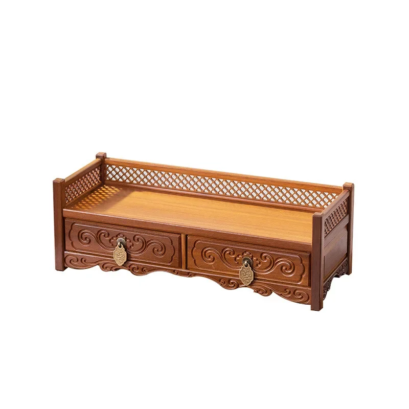 

Новая настольная полка в китайском стиле, чайный сервиз, фиолетовая глиняная витрина для горшков, двухслойный подстаканник, улучшенный смысл