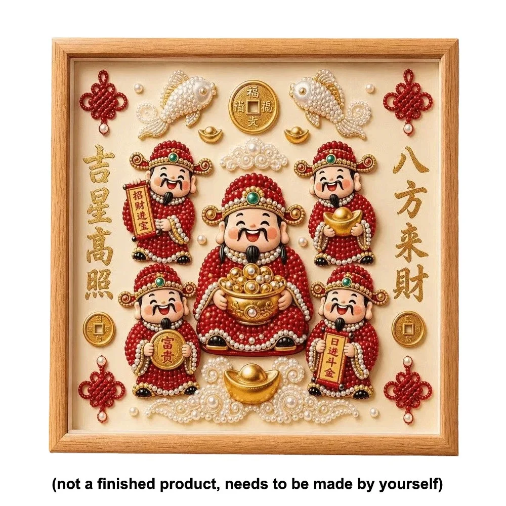 Wealth God & Money Tree Pearl Painting DIY Kit Wealth God Diy DIY Diamond Painting Kit New Creative Money Tree DIY Craft Kit