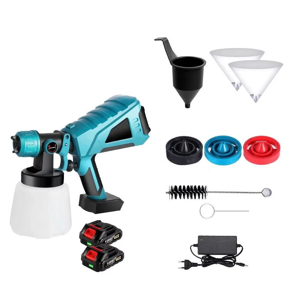 

1000ML Cordless Electric Spray Gun Coating Paint Sprayer Handheld High Efficient Portable Household Steel for 18V Battery HUAFU