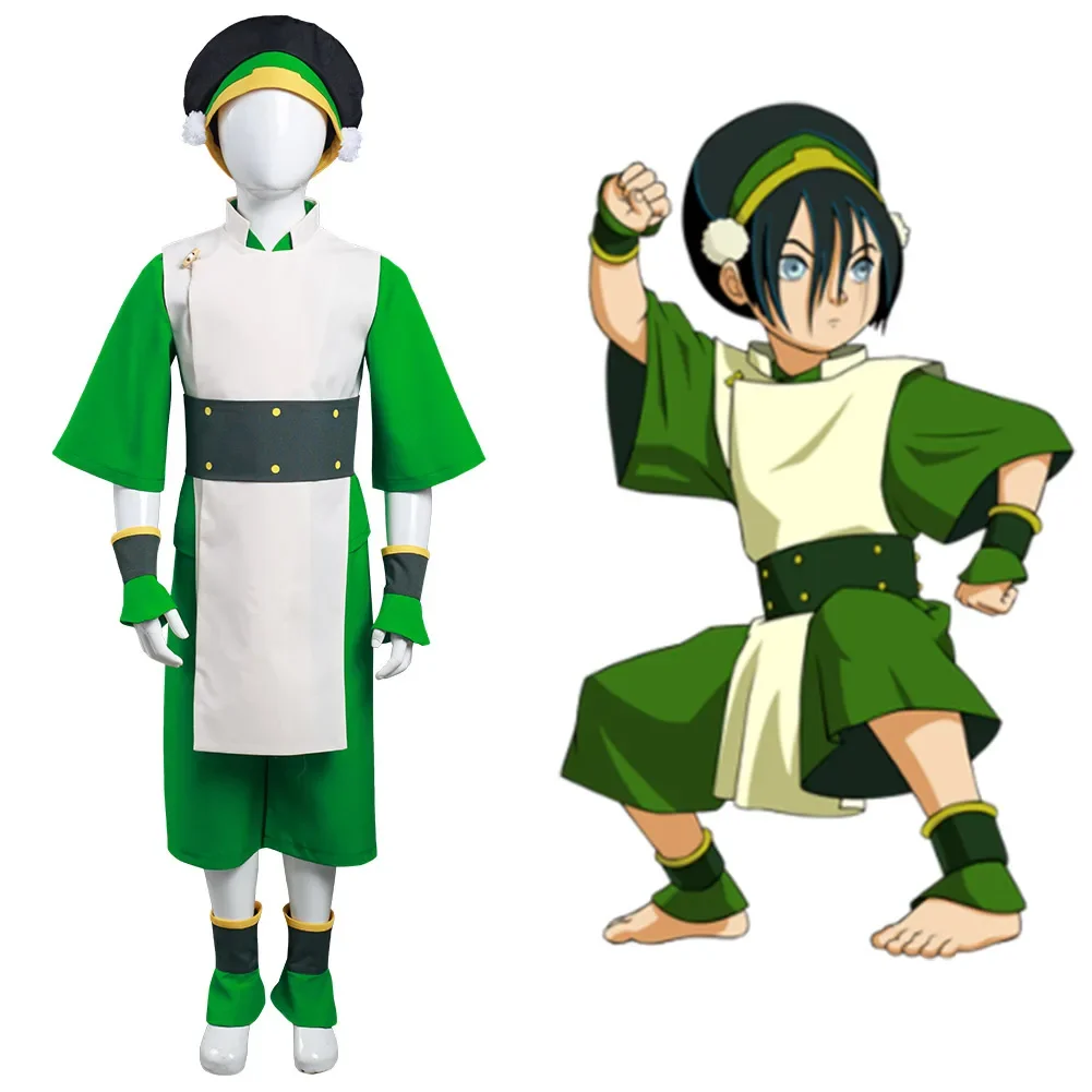 

Avatar:The Last Airbender Toph bengfang Cosplay Costume Kids Children Vest Pants Outfits Halloween Carnival Suit