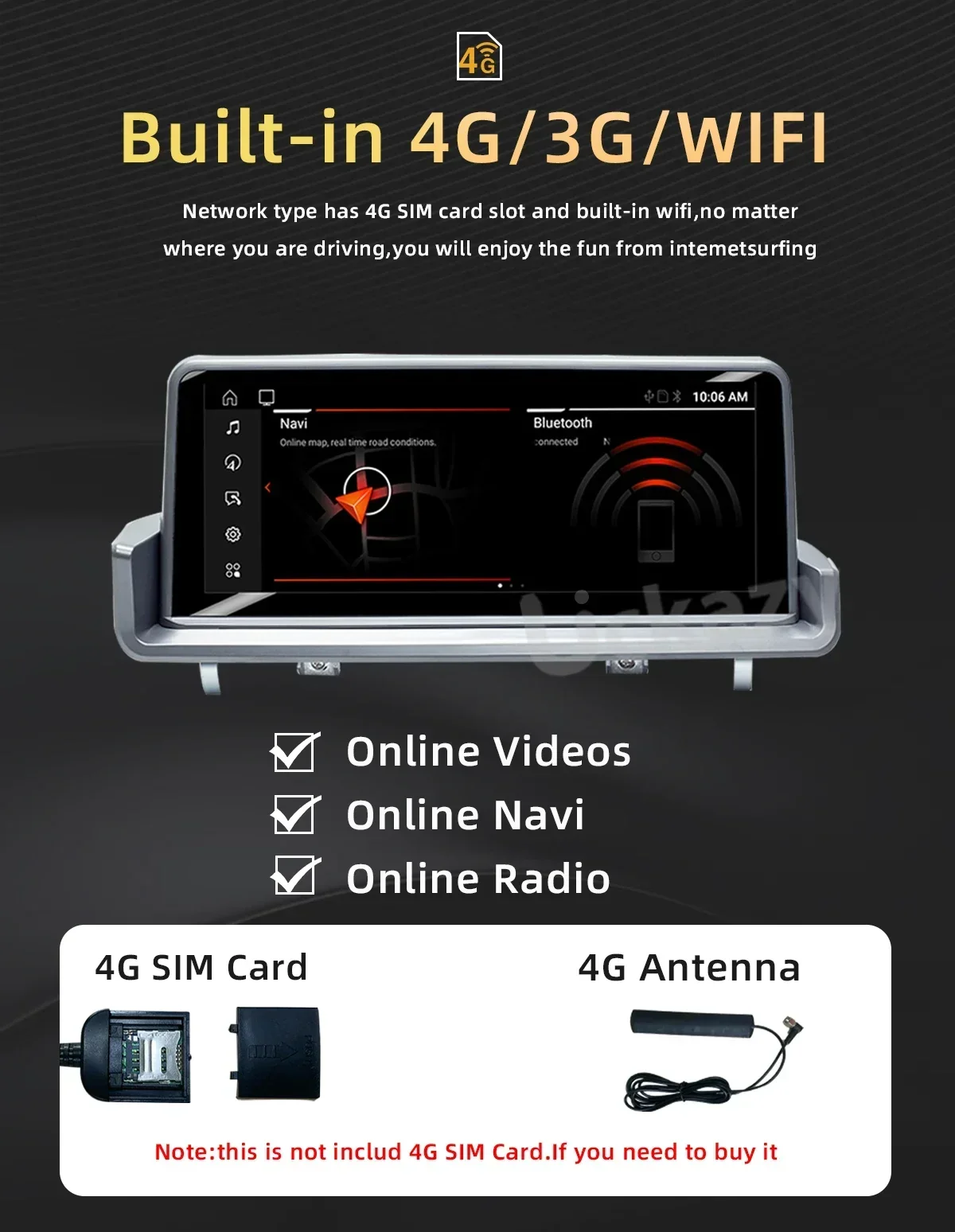 10.25" Android 12 Car Radio For E90 E91 E92 E93 320i Series 2005-2012 Screen GPS NavigationMultimedia VideoAudio 4G idriver